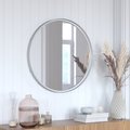 Flash Furniture 27.5in Round Silver Metal Framed Accent Wall Mirror HMHD-9M3000SL-SLV-GG